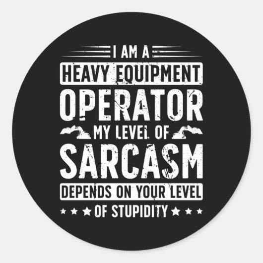 Ik ben een zware operator voor zware apparatuur ronde sticker (Voorkant)