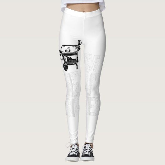 Ik ben een Zware roker BBQ T-Shirt Leggings (Voorkant)