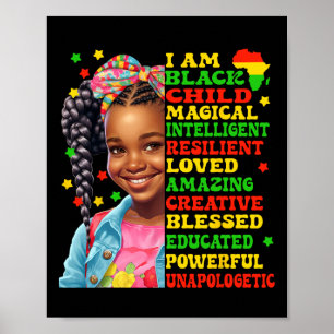 Ik ben een zwart kind Amerikaans Afrikaanse trots  Poster