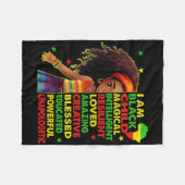 Ik ben een zwart kind Juneteenth Afro-Amerikaanse Fleece Deken (Voorkant (Horizontaal))