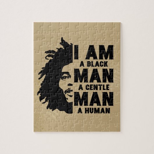 Ik ben een zwart Man Afro Dreads Gold  Legpuzzel (Verticaal)