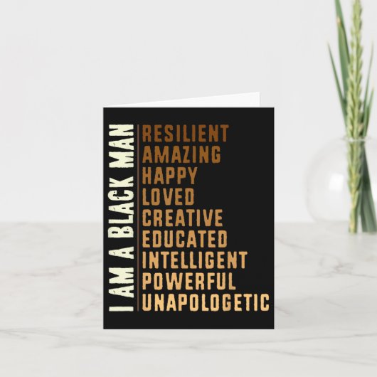 Ik ben een zwart Man - Black History Month Mannen  Kaart (Voorkant)
