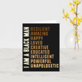 Ik ben een zwart Man - Black History Month Mannen  Kaart (Gele Bloem)