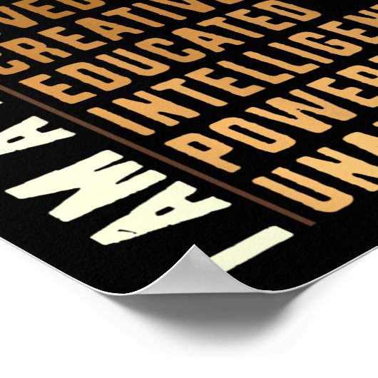 Ik ben een zwart Man - Black History Month Mannen  Poster (Hoek)