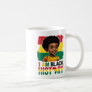 Ik ben een zwarte geschiedenis Afro jongen kleine  Koffiemok