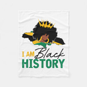 Ik ben een zwarte geschiedenis Jamaica Queen en Ja Fleece Deken