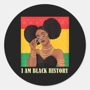 Ik ben een zwarte geschiedenis opgeleide koningin ronde sticker