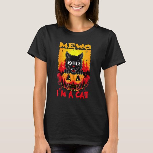 Ik ben een zwarte kat-halloween-kostuum. t-shirt (Voorkant)
