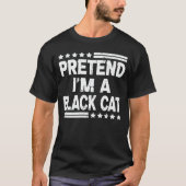 Ik ben een zwarte kat Lazy Halloween Costume T-shirt (Voorkant)