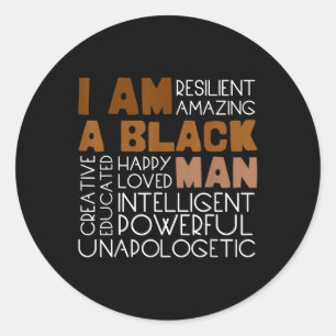 Ik ben een zwarte Man Inspirerend zwarte geschiede Ronde Sticker