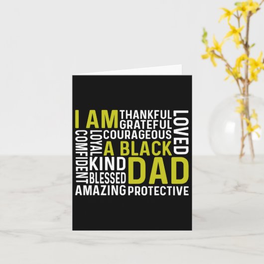 Ik ben een zwarte vader Funny Fathers Day Afro-Ame Kaart (Gele Bloem)