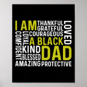 Ik ben een zwarte vader Funny Fathers Day Afro-Ame Poster (Voorkant)