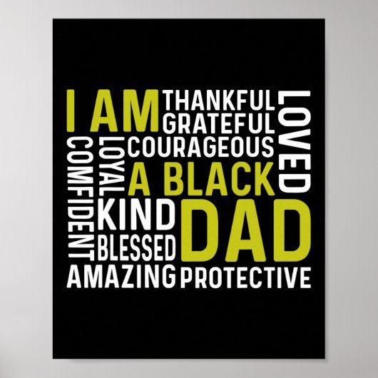 Ik ben een zwarte vader Funny Fathers Day Afro-Ame Poster (Voorkant)
