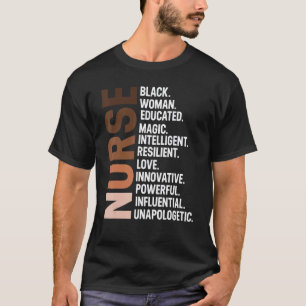 Ik ben een zwarte verpleegster Afro vrouw Bhm zwar T-shirt