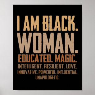 Ik ben een zwarte vrouw met opleiding magie Junent Poster