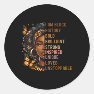 Ik ben een zwarte vrouw, prachtig, magisch, intell ronde sticker