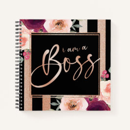 Ik ben een zwarte zwarte Roos goudglitter Notitieboek