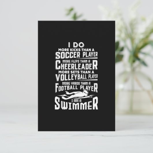 Ik ben een zwembere grappige zwembriem... kaart (Staand voorkant)