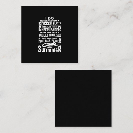 Ik ben een zwembere grappige zwembriem... vierkante visitekaartje (Voorkant / Achterkant)