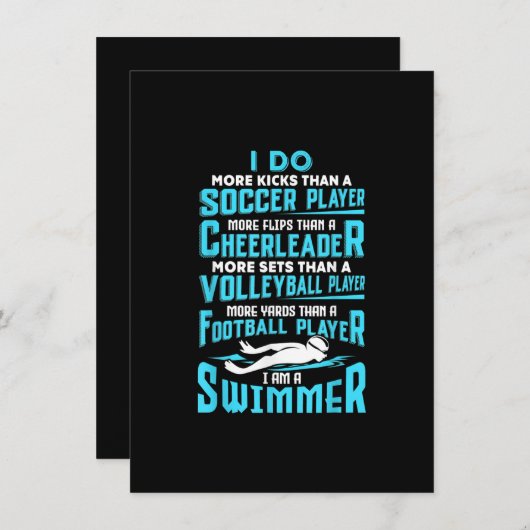 Ik ben een zwembere grappigste zwembad met een ove kaart (Voorkant / Achterkant)