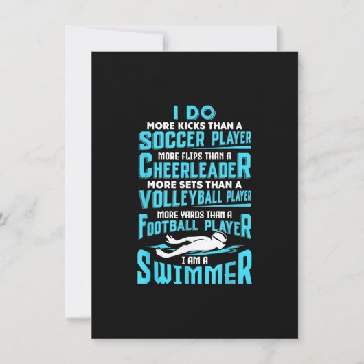 Ik ben een zwembere grappigste zwembad met een ove kaart (Voorkant)