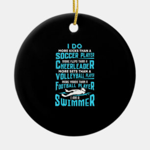 Ik ben een zwembere grappigste zwembad met een ove keramisch ornament