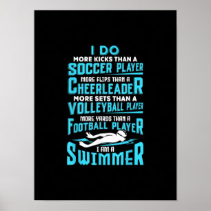Ik ben een zwembere grappigste zwembad met een ove poster