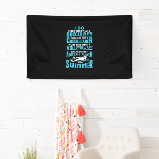 Ik ben een zwembere grappigste zwembad met een ove spandoek (Insitu)