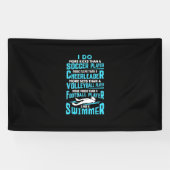 Ik ben een zwembere grappigste zwembad met een ove spandoek (Horizontaal)