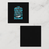 Ik ben een zwembere grappigste zwembad met een ove vierkante visitekaartje (Voorkant / Achterkant)