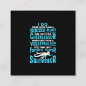 Ik ben een zwembere grappigste zwembad met een ove vierkante visitekaartje (Voorkant)