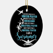 Ik ben een zwemmer die meer kicks doet dan een voe keramisch ornament (Rechts)
