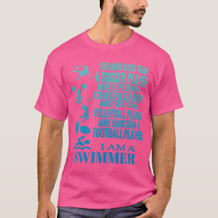 Ik ben een zwemmer T Shirt Funny Swim Swimming Coo