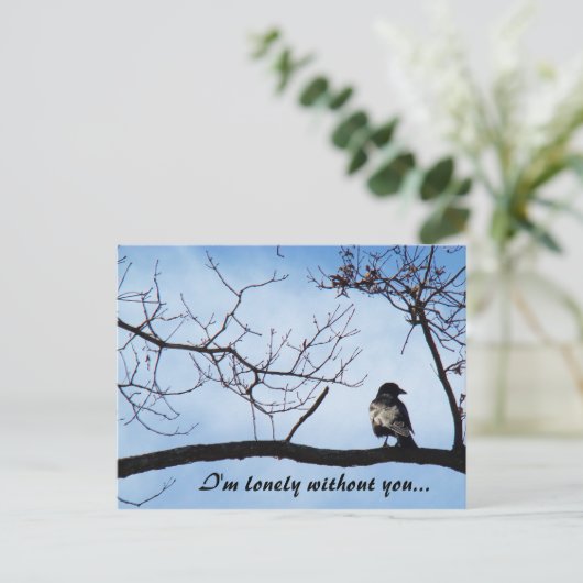 "Ik ben eenzaam zonder jou..." briefkaart (Staand voorkant)