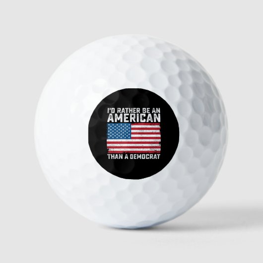 Ik ben eerder een Amerikaan dan een democraat Golfballen (Voorkant)