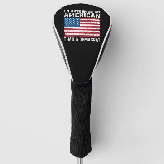Ik ben eerder een Amerikaan dan een democraat Golfheadcover (Voorkant)