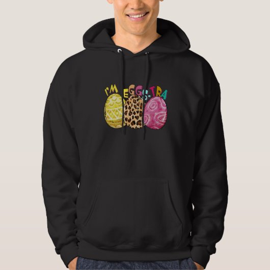 ik ben egg-stra, retro, vintage hoodie (Voorkant)