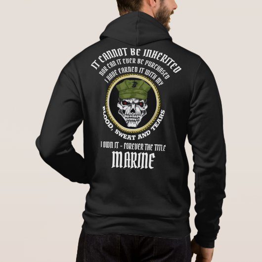 IK BEN EIGENAAR - VOOR ALTIJD DE TITEL - MARINE HOODIE (Achterkant)