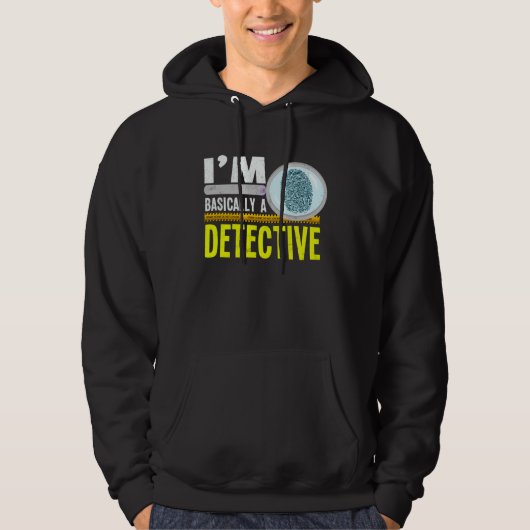Ik ben eigenlijk een detective misdaadverslaafde m hoodie (Voorkant)