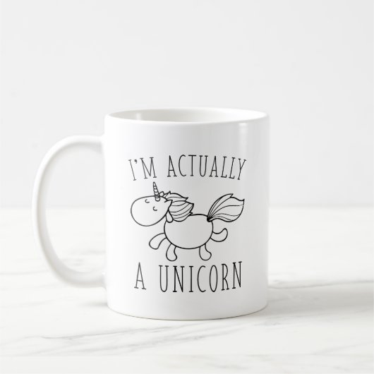 Ik ben eigenlijk een Unicorn Koffiemok (Links)