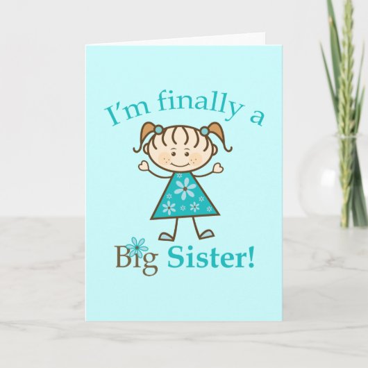 Ik ben eindelijk een Big Sister Stick Figuur Girl Aankondiging (Voorkant)