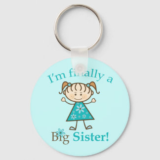 Ik ben eindelijk een Big Sister Stick Figuur Girl Sleutelhanger