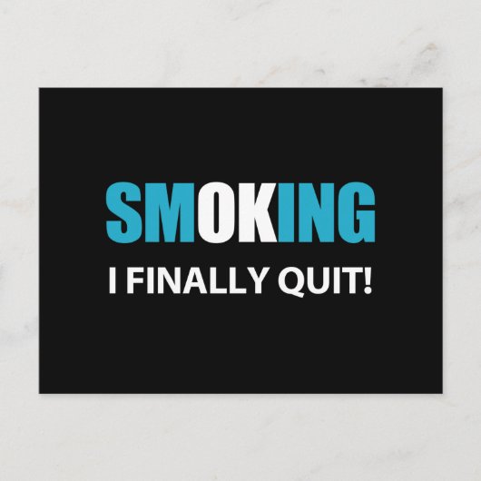 Ik ben eindelijk gestopt met roken beloning briefkaart (Voorkant)
