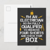 Ik ben elektricien, dus ik ben volledig gekwalific briefkaart (Voorkant / Achterkant)