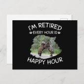 Ik ben elk uur met pensioen, gelukkig uur aankondigingskaart (Voorkant / Achterkant)