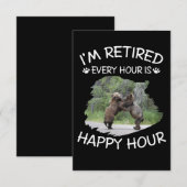 Ik ben elk uur met pensioen, gelukkig uur bedankkaart (Voorkant / Achterkant)