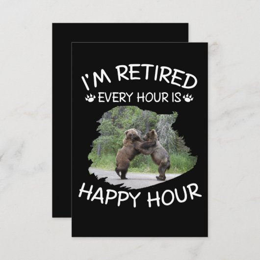 Ik ben elk uur met pensioen, gelukkig uur bedankkaart (Voorkant / Achterkant)