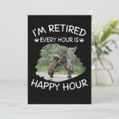 Ik ben elk uur met pensioen, gelukkig uur kaart (Staand voorkant)