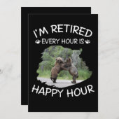 Ik ben elk uur met pensioen, gelukkig uur kaart (Voorkant / Achterkant)