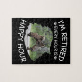 Ik ben elk uur met pensioen, gelukkig uur legpuzzel (Horizontaal)